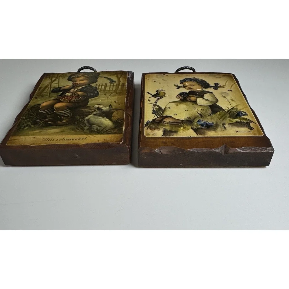 Hummel Wooden Wall Plaques‎ Set of 2 Vintage